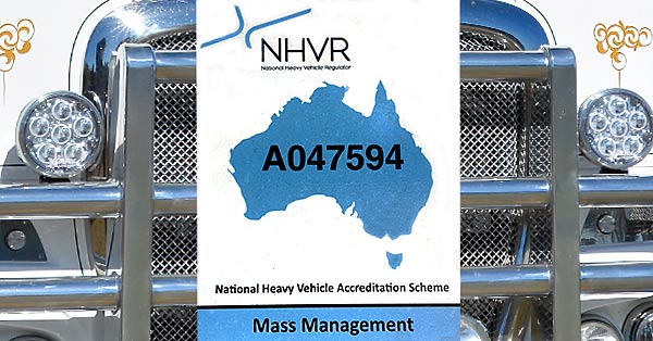 NHVR Mass Management placard
